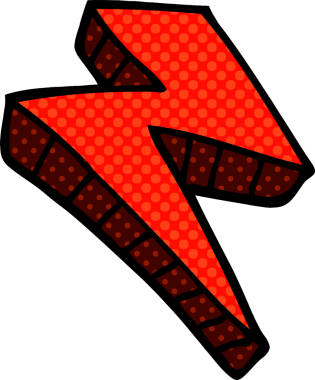 Bir insan tarafından çizilmiş karalama yıldırımı.