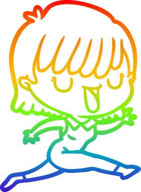 gökkuşağı gradyan çizimi bir insan tarafından çizilmiş bir karikatür kadın