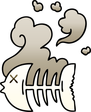 bir insan tarafından çizilmiş gölgelenmiş garip karikatür ölü balık iskeleti