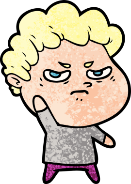 Bir insan tarafından çizilmiş kızgın bir adam.