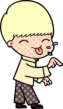 Bir insan tarafından çizilmiş çizgi film çocuğu.