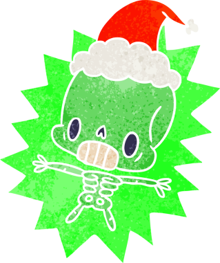 Bir insan tarafından çizilmiş Kawaii iskeletinin eski bir karikatürü.