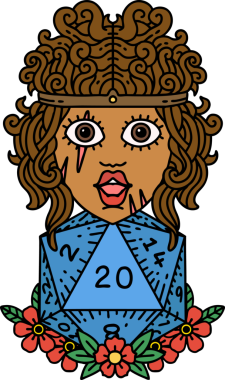 Retro Dövme Tarzı İnsan Barbarlığı Bir insan tarafından çizilmiş 20 zar ile