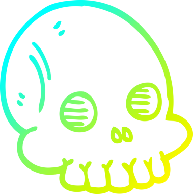 Bir insan tarafından çizilen cadılar bayramı kafatası karikatürü.