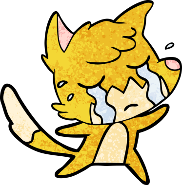 Bir insan tarafından çizilmiş ağlayan tilki çizgi filmi.