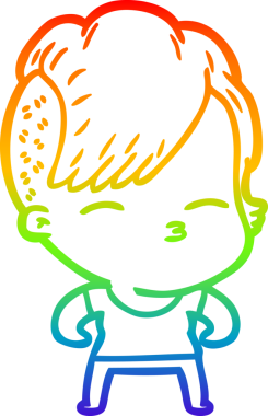 gökkuşağı gradyan çizimi bir insan tarafından çizilmiş karikatür kız kasları