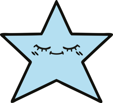 Bir insan tarafından çizilmiş yıldız balığı çizgi filmi.