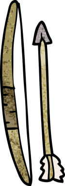 Bir insan tarafından çizilmiş ok ve yay karalaması.