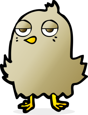 Bir insan tarafından çizilmiş sıkıcı bir kuş.