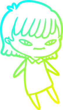 Bir insan tarafından çizilmiş bir karikatür kadın çizimi.