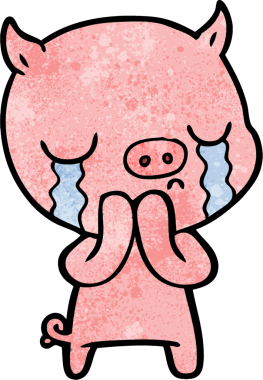 Bir insan tarafından çizilmiş domuz ağlaması.