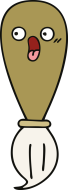 Bir insan tarafından çizilmiş güzel bir boya fırçası karikatürü.