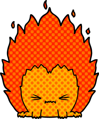 Bir insan tarafından çizilmiş ateş yaratığı.