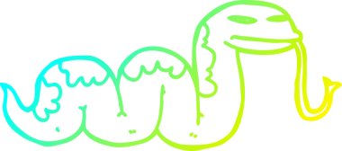 Bir insan tarafından çizilen sürünen yılanın soğuk eğimli çizgisi.