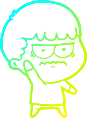 Bir insan tarafından çizilmiş bir çizgi filmin soğuk gradyan çizimi.