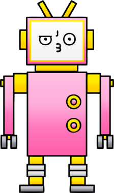 Bir insan tarafından çizilmiş bir robotun gölgelenmiş çizimi