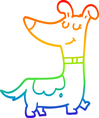 gökkuşağı gradyan çizimi bir insan tarafından çizilmiş bir çizgi köpek