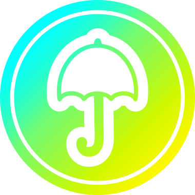 Bir insan tarafından çizilmiş serin eğimli şemsiye simgesini aç