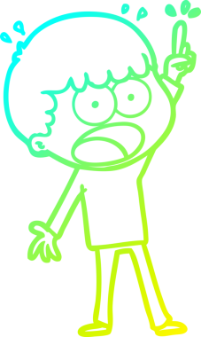 Bir insan tarafından çizilen bir karikatürün soğuk gradyan çizimi.