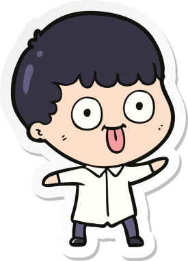 Bir insan tarafından çizilmiş karikatür adamın çıkartması.