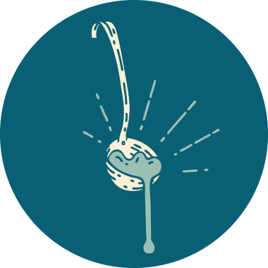 Bir insan tarafından çizilmiş et sosunun dövme stili bir ikonu