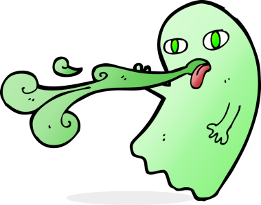 Bir insan tarafından çizilmiş komik çizgi film hayaleti.