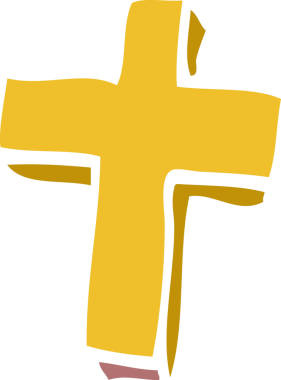 Bir insan tarafından çizilmiş altın haç karalaması.