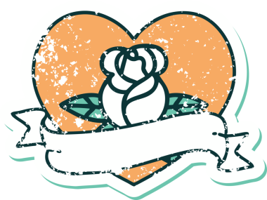 Bir insan tarafından çizilmiş kalp gülü ve bayrağının sembolik dövmeli resmi.