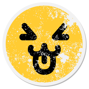 Bir insan tarafından çizilmiş memnun kedi yüzlü çember.