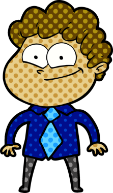 Bir insan tarafından çizilmiş mutlu bir adam.