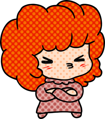 Bir insan tarafından çizilmiş kawai haçı sevimli bir kız çizimi.