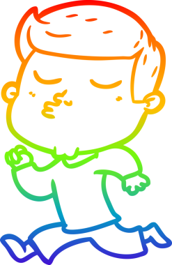 Gökkuşağı gradyan çizgi çizimi Bir insan tarafından çizilen çizgi film modeli adam