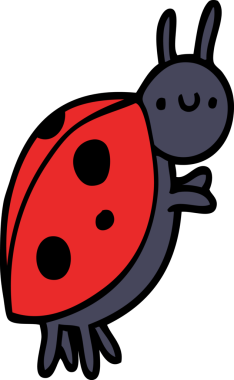 bir insan tarafından çizilmiş uğur böceği çizgi filmi