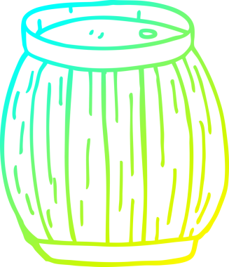 Bir insan tarafından çizilen karikatür fıçısının soğuk gradyan çizgisi.