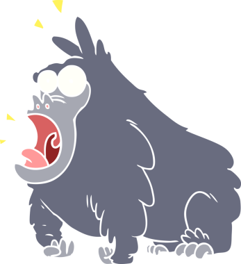 Bir insan tarafından çizilmiş düz renkli karikatür.