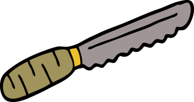 bir insan tarafından çizilmiş karikatür ekmek bıçağı