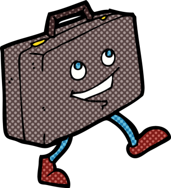 Bir insan tarafından çizilmiş bir evrak çantası.