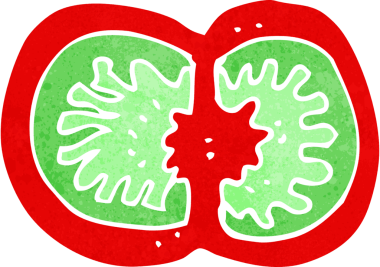 Bir insan tarafından çizilmiş domates dilimleri.