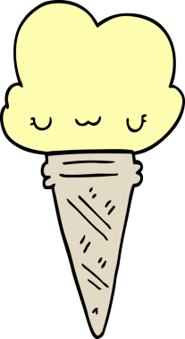 Bir insan tarafından çizilmiş karikatür dondurması.