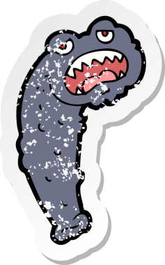 Bir insan tarafından çizilmiş karikatür sülüğünün geriletilmiş yapıştırması.