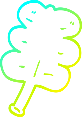 Bir insan tarafından çizilen sonbahar yaprağının soğuk gradyan çizimi