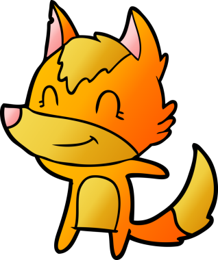 Bir insan tarafından çizilmiş tilki çizgi film karakteri