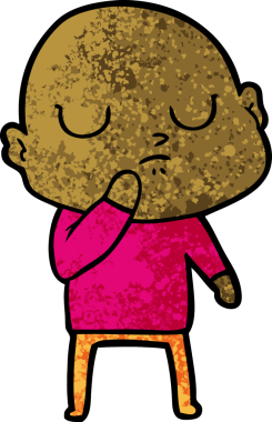 bir insan tarafından çizilmiş kel bir adam.