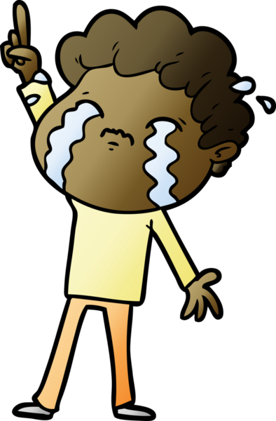 Bir insan tarafından çizilmiş ağlayan çizgi film adamı.