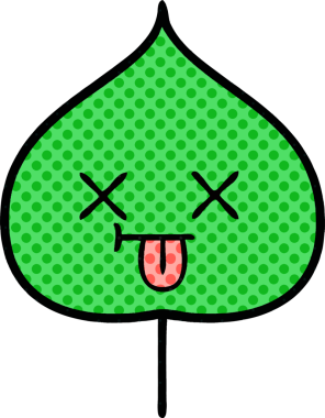 bir insan tarafından çizilmiş dışavurumsal yaprağın çizgi roman tarzı