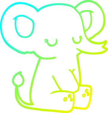 Bir insan tarafından çizilmiş bir karikatür fili çizimi