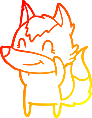 Bir insan tarafından çizilmiş dost canlısı bir kurt çizgi çizimi.