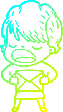 Bir insan tarafından çizilmiş bir karikatür kadın çizimi.