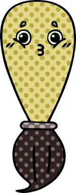 Bir insan tarafından çizilmiş bir boya fırçasının karikatürü.