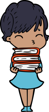 Bir insan tarafından çizilmiş bir çizgi film kadını.